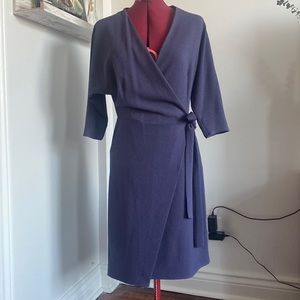 Tie-wrap dress with pockets & slit
